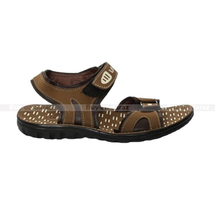 Brown Printed Sandals For Boys