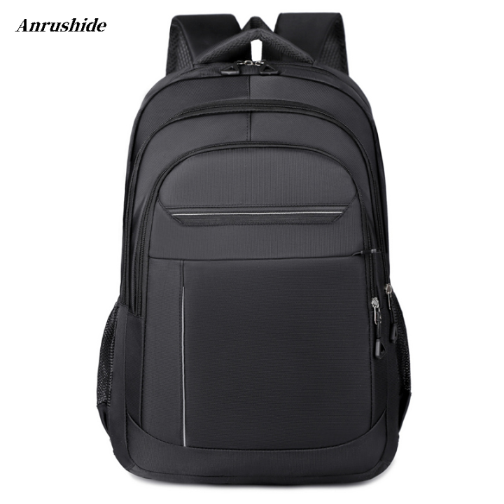Anrushide Handbag Men's Computer Bag Large Capacity Bag Men's Casual Fashion High Quality Men's High Quality Backpack Waterproof Fabric School Bag