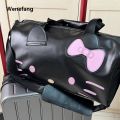 Wenefang sanrio Hello Kitty Cartoon Large Bag shoulder Leather PU Portable 2025 New Gym Bag Crossbody Large Capacity Travel Bag Personality. 