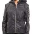 Front Zipped Faux Leather Inner Fleece Jacket For Women. 