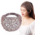 Pearl Lace Embroidered Hairband Hollow Thin Wide Brim Lace Hair Headband For Women Breathable Headgear Accessories. 