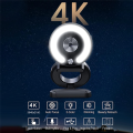 4K Webcam Full HD Mini Camera with Fill Light Laptop PC Computer Live Broadcast Video Web Camera Microphone Webcast. 