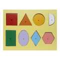 Geometric Shapes Wooden Board. 