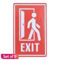 Self Adhesive Exit Set Of 9. 