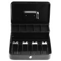 Black Metal Iron Box Drawer with Key Lock Security Lock Layered Tray Storage for Safe Home Office Container Tool. 