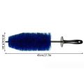 1PC New Long Soft Handle Car Wheel Brush Blue Microfiber Brush Multifunction Cleaning Brush Washing Tool Rim Hub Brush. 