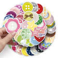 50 Colorful Button Creative Personalized Fresh Decoration for Phones, Notebooks, and Laptops Goo Card Stickers. 