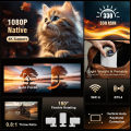 HY310 Auto Focus Mini Projector – Native 1080P, 330ANSI, 4K Support, Android 11, WiFi6, BT5.4, Air Mouse, Voice Control. 