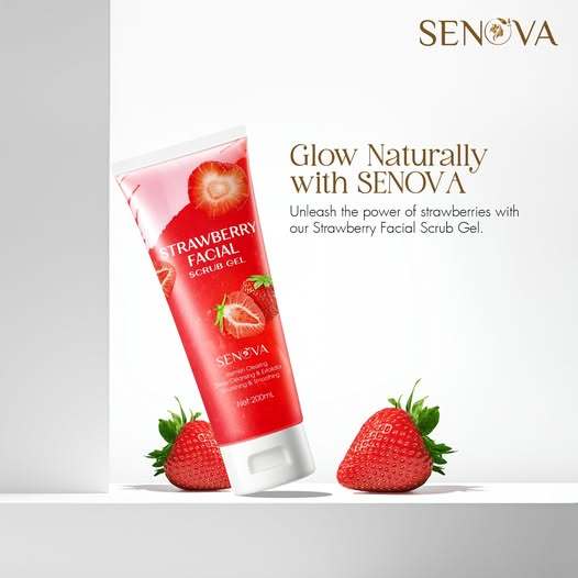 Senova%20Strawberry%20Facial%20Scrub%20Gel%20200ml%20-%20Image%203