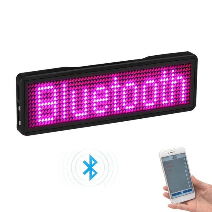 FORIDE%202%20Set%20Bluetooth%20LED%20Name%20Badge%20Rechargeable%20Light%20Sign%20DIY%20Programmable%20Scrolling%20Message%20Board,%20A%20&%20B%20-%20Image%204