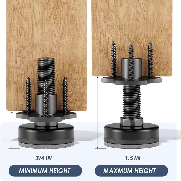 Nullmul%20Adjustable%20Leveling%20Feet,%203/8inch-16%20Thread%20T-Nut%20Kit%20Furniture%20Levelers%20Table%20Feet,%20Heavy%20Duty%20Leg%20Levelers%204%20Pack%20-%20Image%2010