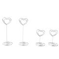 30 Pcs Card Holder Heart Shape Table Picture Stand Wire Tabletop Photo Holder Menu Clips for Wedding Party Number,Silver. 
