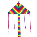 1 Piece Fashion Easy Flying Long Tail Color Striped Kites New Design Rainbow Kite Flying Toys For Children Kids Outdoor Fun Sports YUEYING. 