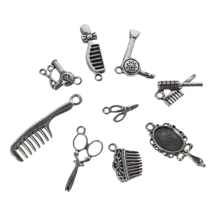 60pcs%20Durable%20Alloy%20Hairdresser%20Charms%20Sliver%20Mixed%20Styles%20Scissor%20Comb%20Mirror%20Pendants%20Barber%20Shop%20Tool%20Jewelry%20Findings%20for%20DIY%20Crafts%20-%20Image%205