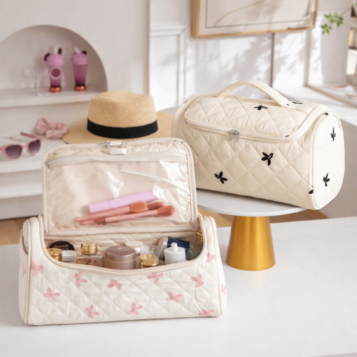 Multipurpose Portable Travel Cosmetic Bag Large Capacity Anti-Scratch Hair Dryer Storage Bag Shockproof Dustproof Women Toilet Wash Bag Women