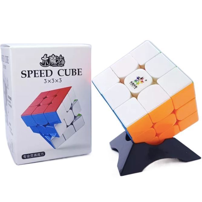Yuxin Little Magic 3x3 Cube Ultra Smooth Puzzle Twist With Stand