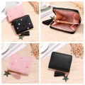 PU leather material Women small wallet Durable Small-sized Cute design Ladies mini tassel wallet Zipper closure with tassel Cute girl short zipper wallet for Daily use Travel Parties Girls' night out. 