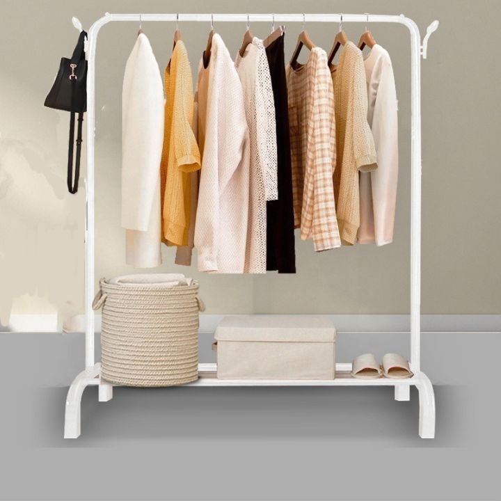 Single Rod Drying Rack Metal Single Rod Drying Rack Floor Standing Clothes Hanger Living Room ...