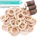 ARELENE 150 Pcs Natural Wood Rings 70mm Unfinished Macrame Wooden Ring Wood Circles for DIY Craft Ring Pendant Jewelry Making. 