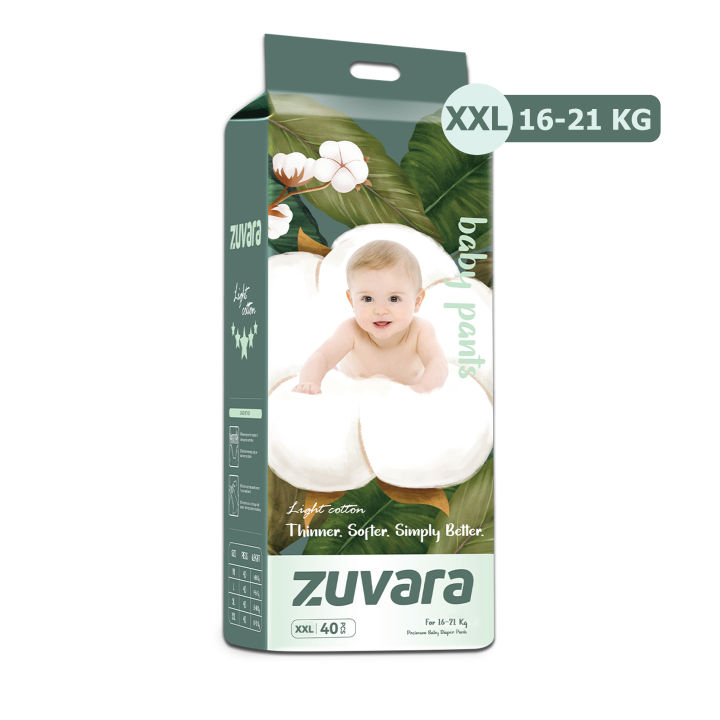 Zuvara Feather Diaper Pants - XXL (Pack Of 40)