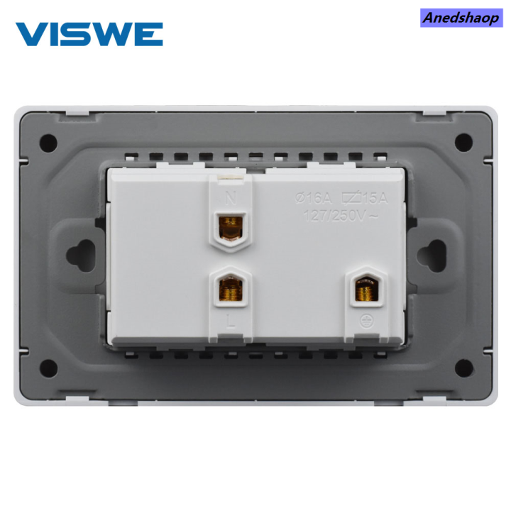Anedshaop%20VISWE%20Thailand%203%20Pins%20Socket,%2015A%20Universal%20Power%20Jack%20AC%20250V,%20Luxury%20118*72mm%20Plastic%20Panel,%20Double%20Jack%20Power%20Wall%20Outlet%20-%20Image%203
