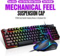 Rainbow RGB Backlit Wired Gaming Mechanical Keyboard and Mouse With Combo. 