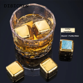 DISICHEN Portable Reusable Stainless Steel Ice Cubes Quick-frozen Gold Metal Ice Pellets Cooling Stones Cooler for Drink Bar Tool. 