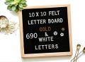 Black Felt wooden Letter Board Event Letter Board L | Multipurpose Wooden Letter Board | Table Decor Accessories. 