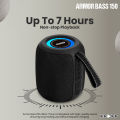 Armor Bass 150 Bluetooth Speaker | 10W Output, 7-Hour Playtime, RGB Lights, 1800mAh Battery, TF Card & USB Drive Support | Portable Wireless Speaker with Type-C Charging. 