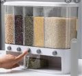 Multiple Cereal Dispenser For Cereals Grains And Pulses 10KG Wall Mounted Divided Automatic Food Storage Box. 