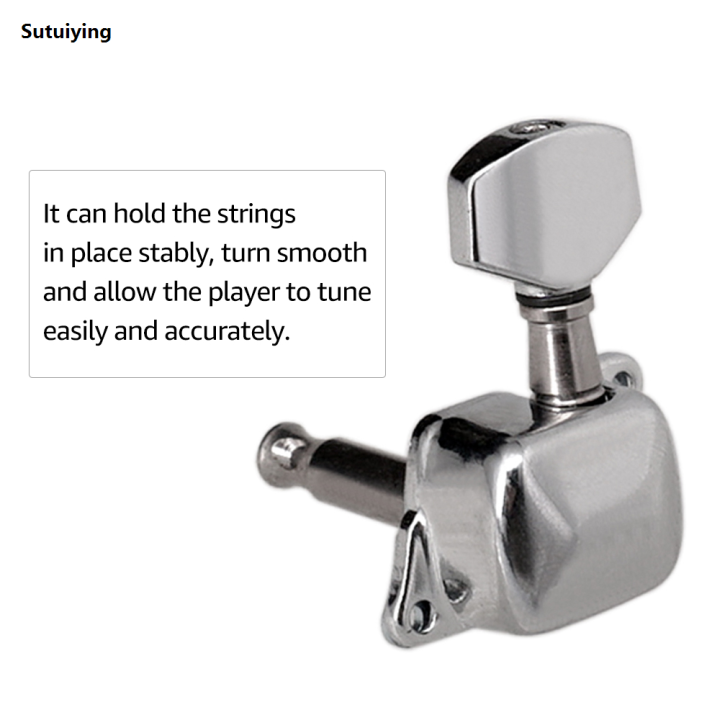 Sutuiying 6 Pieces Guitar String Tuning Pegs Semi-closed Tuning Machine ...