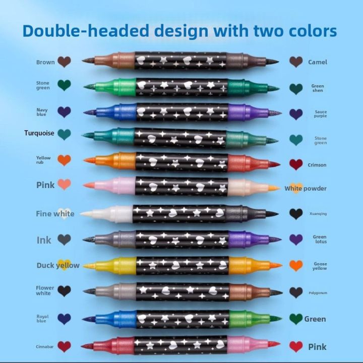 Durable%2024/48/72/96%20Colors%20Flash%20Marker%20Pen%20Two-color%20Double-headed%20Fluorescent%20Pen%20Bold%20Pearlescent%20Student%20Painting%20Pen%20for%20Stone%20Painting%20Card%20Making%20Scrapbooking%20-%20Image%203