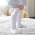 KidsSansar - Baby Girls Knee High Socks Infant Bow Stockings Non-Slip Solid Socks Kids Mid-Calf Length Princess Sock. 