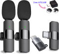 K9 Dual Wireless Collar Clip Professional Microphone For Live, Video, Sound Recorded Type-C & iphone. 