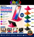 Universal Portable Three-Sided Triangle Desktop Stand Mobile Phone Pyramid Shape Holder Desktop Stand (Black). 