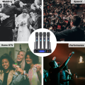 Wireless Microphone System, BOMGE Pro 4-Channel  Cordless Mic Set With Four Handheld Mics, Fixed Frequency, Long Range 200ft, Ideal forKaraoke, Events. 