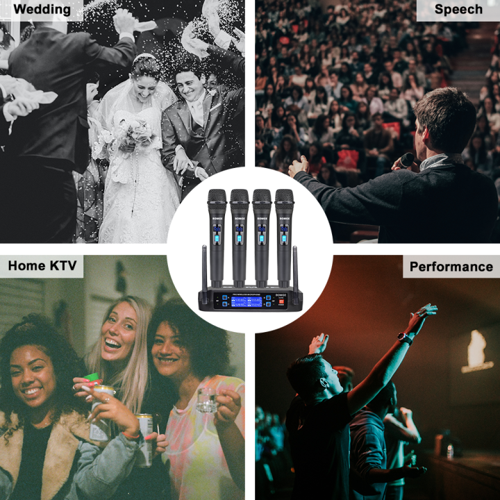 Wireless%20Microphone%20System,%20BOMGE%20Pro%204-Channel%20%20Cordless%20Mic%20Set%20With%20Four%20Handheld%20Mics,%20Fixed%20Frequency,%20Long%20Range%20200ft,%20Ideal%20forKaraoke,%20Events%20-%20Image%208