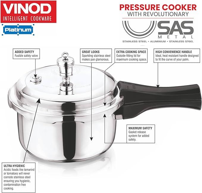 Vinod Pressure Cooker Outer Lid Handle - Replacement Auxiliary Handle For Various Sizes