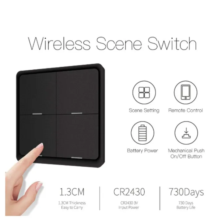 JINMY%202X%204%20Gang%20for%20Tuya%20ZigBee%20Wireless%2012%20Scene%20Switch,%20Push%20Button%20Controller%20Battery%20Powered%20Automation%20Scenario,%20Black%20-%20Image%205