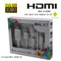 Yash Vision Mhl To Hdmi Media Adapter Kit 6.5 Feet (2M) Universal Mhl Micro Usb To Hdmi Cable 1080P Hdtv Adapter. 
