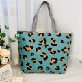 New printed one-shoulder portable canvas women's bag large capacity Korean style tote big bag artistic flower cloth student book bag. 