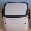 Plastic Double-Layer Lunch Box Heating and Leak-Proof Multilayer Fitness Student Lunch Box Portable 1 Piece. 