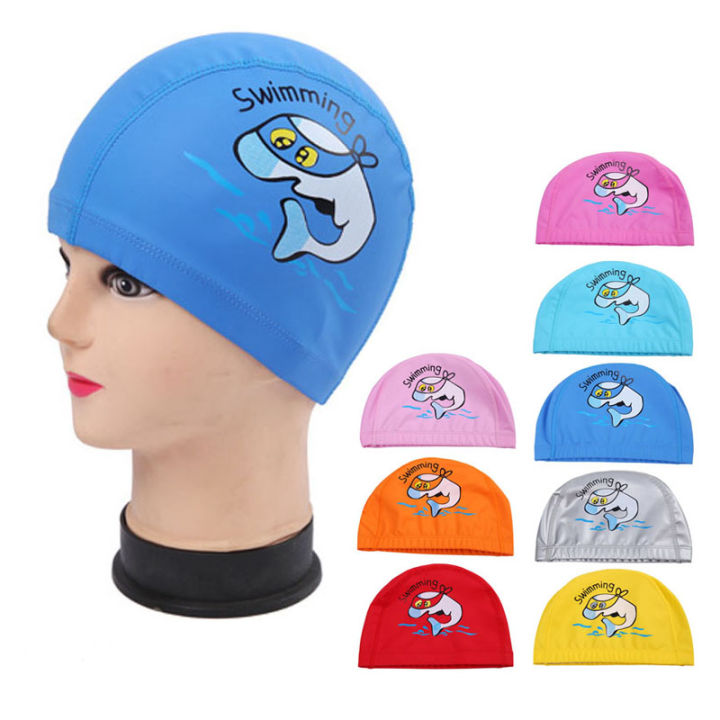 swimming%20pool%20girl%20boy%20long%20hair%20ears%20cartoon%20fabric%20PU%20waterproof%20kids%20swimming%20cap%20cute%20animal%20dolphin%20protection%20hat%20hat%20-%20Image%202