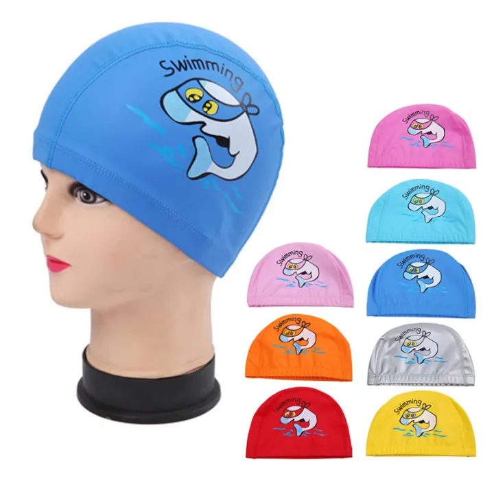 swimming%20pool%20girl%20boy%20long%20hair%20ears%20cartoon%20fabric%20PU%20waterproof%20kids%20swimming%20cap%20cute%20animal%20dolphin%20protection%20hat%20hat%20-%20Image%202