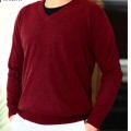 Trikaya Men'S V Neck Sweater - Maroon. 