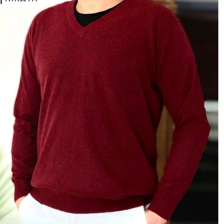 Trikaya Men'S V Neck Sweater - Maroon