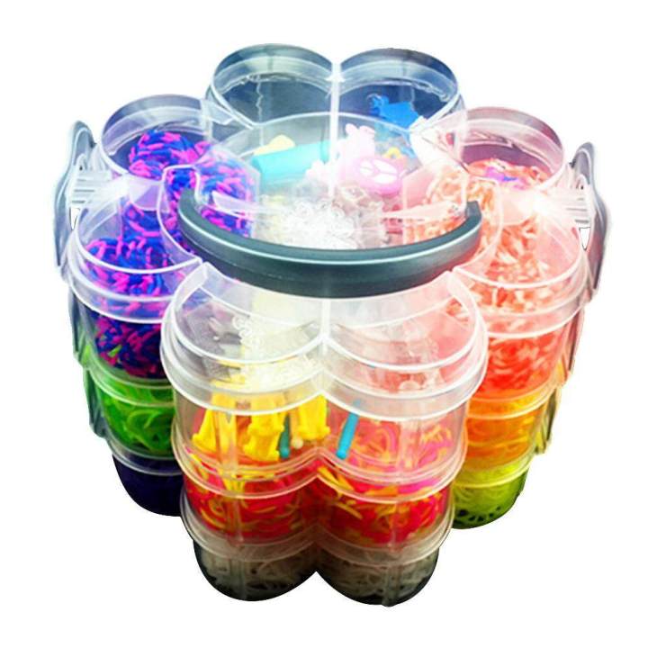 Pawaca Rainbow Rubber Bands Refills Bundle Loom Kit: 4500 Rainbow Bands 15 Colors 6 Hooks 50 Colorful Beads 48 S-clips 6 Silicone Charms 2 Y-shape Looms 2 Monster Tailloom Board
