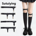 Sutuiying Women Punk Goth PU Leather Elastic Garter Leg Thigh Ring Clothing Accessory Leg Suspender Stockings Garters XINYAN. 