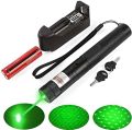 High Powered Green Laser Pointer Rechargeable Adjustable Beam Green Laser Pointer Pen,Black. 