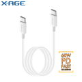 X-AGE ConvE Swift 60W Type-C to Type-C PD Data Cable - (XPCC1). 